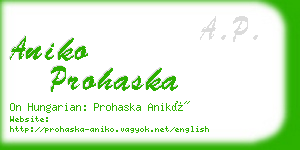 aniko prohaska business card